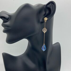 Blue Faux Crystal Drop Earrings